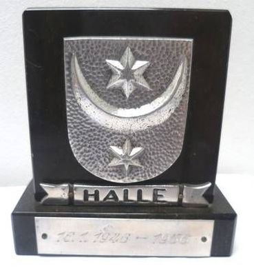Marmor Pokal Briefbeschwerer Wappen Halle 16.1.1946 - 1956