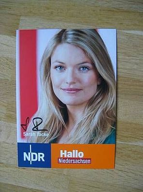 NDR Fernsehmoderatorin Sarah Tacke - handsigniertes Autogramm!!!