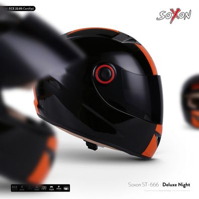 SOXON ST-666 Deluxe Night - Integralhelm Motorrad-helm ROLLER Scooter ECE XS-XL
