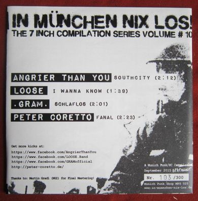 In München nix los! The 7 Inch Compilation Series Volume # 10 Vinyl EP Sampler farbig