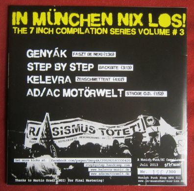 In München nix los! The 7 Inch Compilation Series Volume # 3 Vinyl EP Sampler