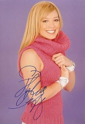 Original Autogramm HILARY DUFF auf Großfoto (COA)