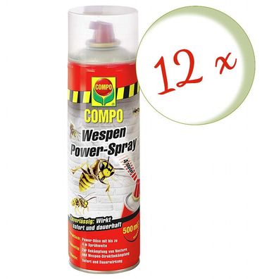 12 x COMPO Wespen Power-Spray, 500 ml