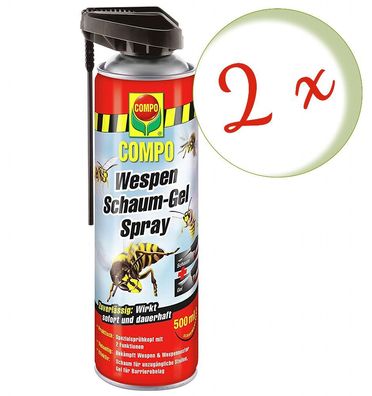 2 x COMPO Wespen Schaum-Gel Spray, 500 ml