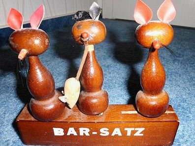 Bar-Satz aus Holz-kleine Katzen-Flaschenöffner und...