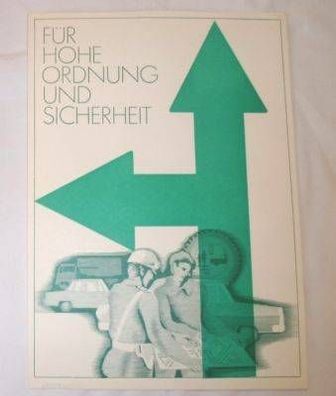 DDR Schmuckblatt für hohe Ordnung und Sicherheit 1975