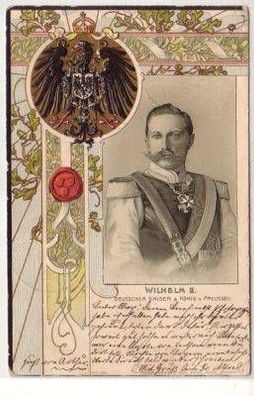 45943 Präge Ak Kaiser Wilhelm II Reichsadler 1901