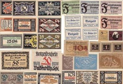 39 Banknoten Notgeld Stadt Waldenburg Schlesien 1921