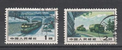 VR-China 1973 1149 und 1174 (Eisenbahn und Lastkraftwagen) gestempelt o