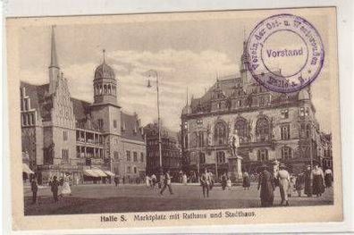 47803 Ak Halle a.S. Marktplatz Rathaus Stadthaus um 1925