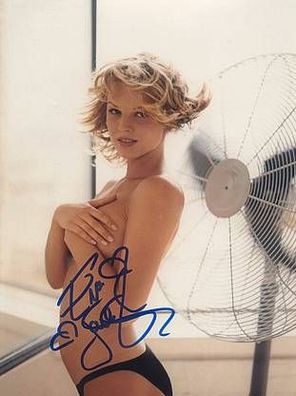 SEXY Original Autogramm EVA Herzigova auf Großfoto (COA)