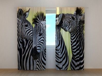 Fotogardine Zebra, Vorhang bedruckt, Fotodruck, Fotovorhang mit Motiv, nach Maß