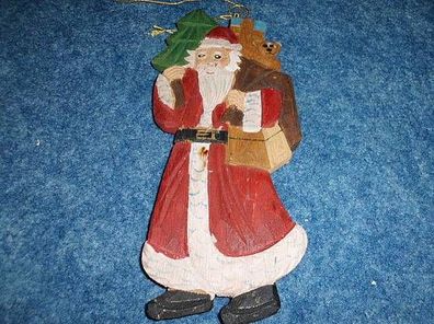 Weihnachtsmann aus Holz-geschnitzt und bemalt