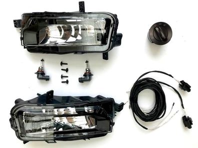 Nebelscheinwerfer Komplettset Nachrüstung NSW Set Schalter schwarz für VW T6