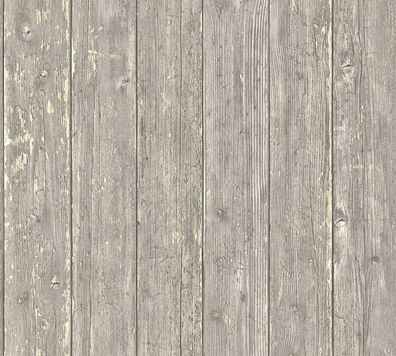 Vliestapete Landhaus Holzbalken Bretter brau grau beige verwittert 36573-1
