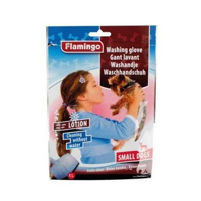 Karlie Flamingo Waschhandschuh mit Lotion für Hunde Für kleine Hunde