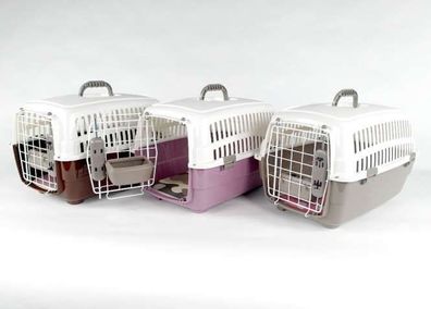 FOP Transportbox Voyager Luxus mit Kissen + Napf Größe S Hundebox Katzenbox Welpenbox