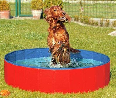 Karlie DOGGY POOL der Swimmingpool für Hunde - Rot-Blau 80 cm