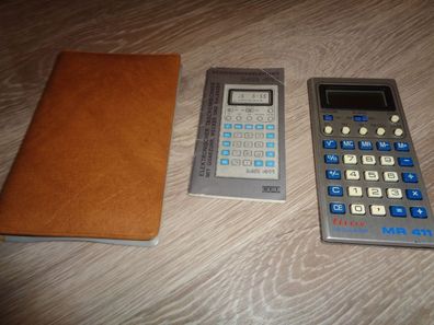 Taschenrechner MR 411 mit Tasche und Beschreibung - DDR Kult