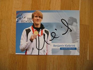 Fechten Nationalmannschaft Benjamin Kleibrink - handsigniertes Autogramm!!!