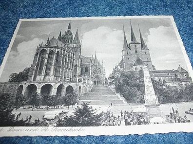 2945 / Ansichtskarte-Erfurt-Dom und St. Severikirche 1935