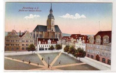 48509 Ak Naumburg Saale Markt mit Wenzelskirche um 1910