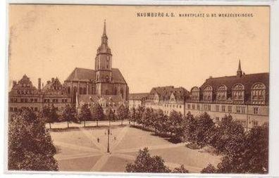 48515 Ak Naumburg Saale Markt mit Wenzelskirche um 1910