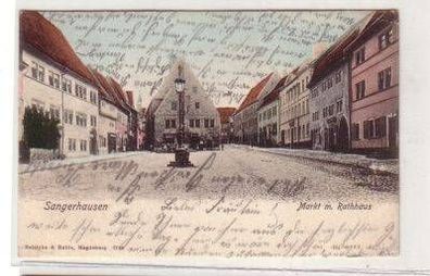 46002 Ak Sangerhausen Markt mit Rathaus 1903