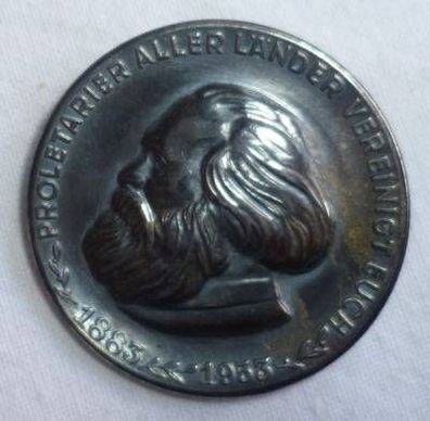 rares DDR Karl Marx Abzeichen 900er Silber um 1950