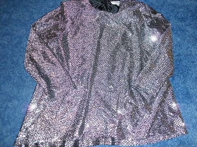 Bluse von Betsy Lauren Größe 40-auffallend viel silber
