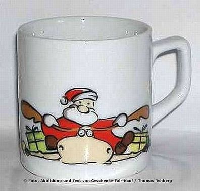 Zieher Tasse Henkelbecher Weihnachtsmann Motiv Weihnachten