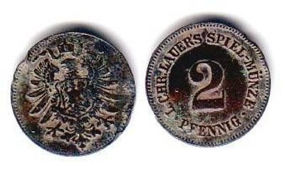 Spielgeld 2 Pfennig Kupfermünze Kaiserreich um 1910
