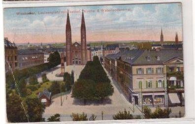 24540 Ak Wiesbaden Louisenplatz mit Waterloodenkmal 1906
