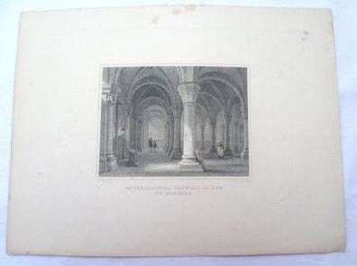 alter Stich mit Kapelle im Dom zu Bamberg um 1850
