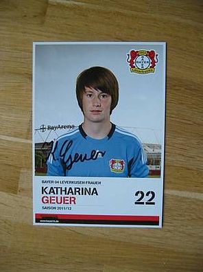 Bayer Leverkusen Saison 11/12 Katharina Geuer Autogramm