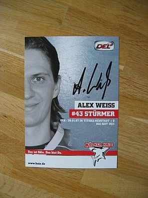 Eishockey Kölner Haie Alex Weiss handsign. Autogramm!!!
