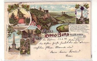 48449 Ak Lithographie Gruss von der Rudelsburg 1898