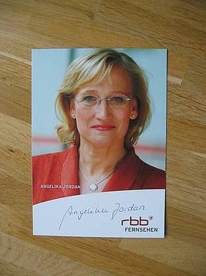 RBB Fernsehmoderatorin Angelika Jordan hands. Autogramm