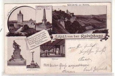 48443 Ak Lithographie Gruss von der Rudelsburg 1896