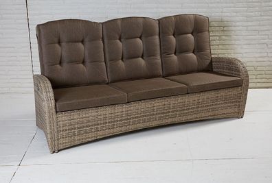 3-Sitzer Living Sofa Turin Natur Geflecht Polyrattan Gartensofa Rattan