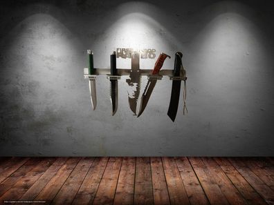Designer, Wandhalter für Rambo Messer aus Edelstahl Jagd Filmmesser 1,2,3,4