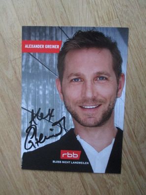 RBB Fernsehmoderator Alexander Greiner - handsigniertes Autogramm!!!