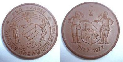 DDR Porzellan Medaille Kurort Oberwiesenthal 1527-1977