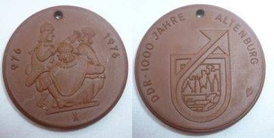 DDR Porzellan Medaille 1000 Jahre Altenburg 976-1976
