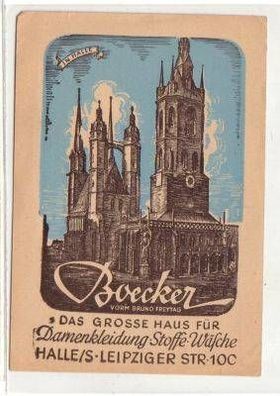 48198 Reklame Ak Halle an der Saale Boecker um 1940