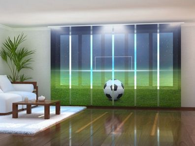 Fotogardine Fussball, Schiebevorhang mit Motiv, Flächenvorhang Fotodruck, auf Maß