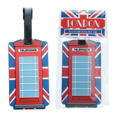 Gepäckanhänger London Flagge Telefonzelle Kofferanhänger Kofferschild stabil NEU