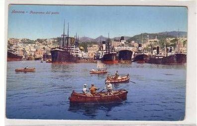 20274 Ak Genova Genua Panorama del Porto um 1920