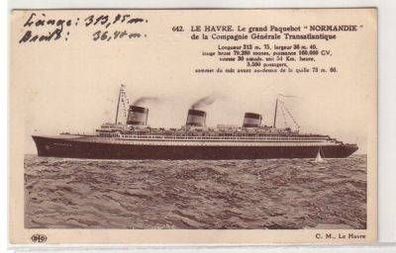14039 Ak französischer Postdampfer "Normandie" um 1920