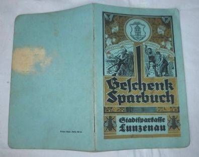 Geschenk-Sparbuch Stadtsparkasse Lunzenau 1929 bis 1949